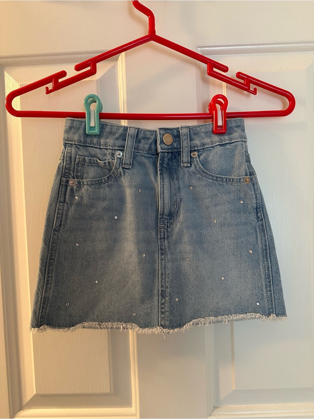 GAP Denim Skirt with Rhinestone Dots, kids size 7